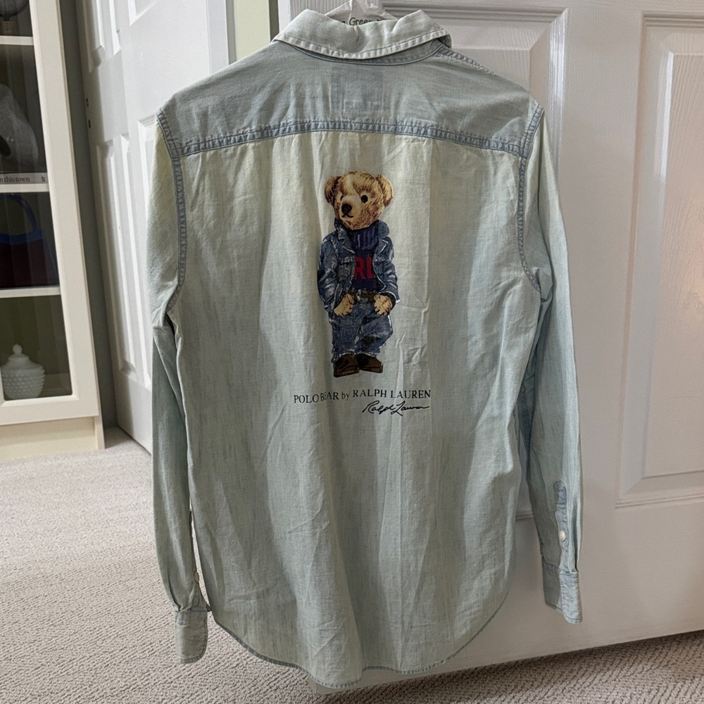Ralph Lauren Light Blue Denim Shirt with Polo Bear